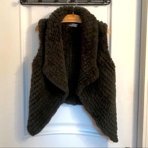 Patrizia Luca Olive Green Fur Vest